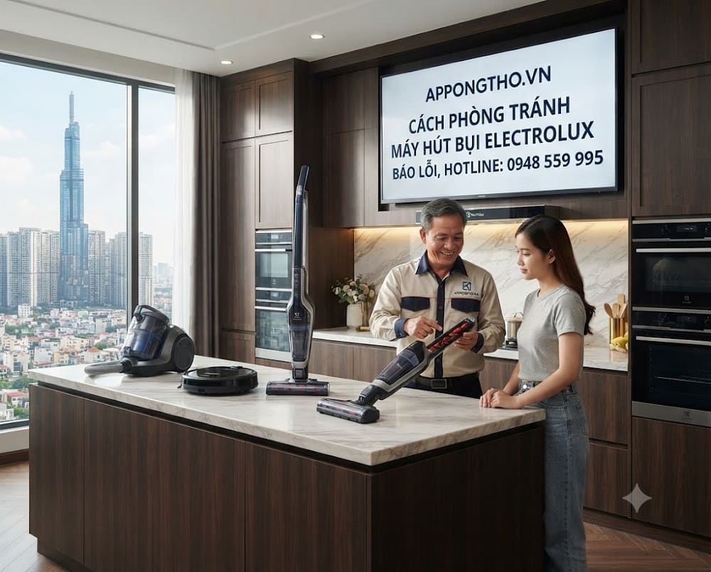 Bảng mã lỗi máy hút bụi Electrolux đầy đủ