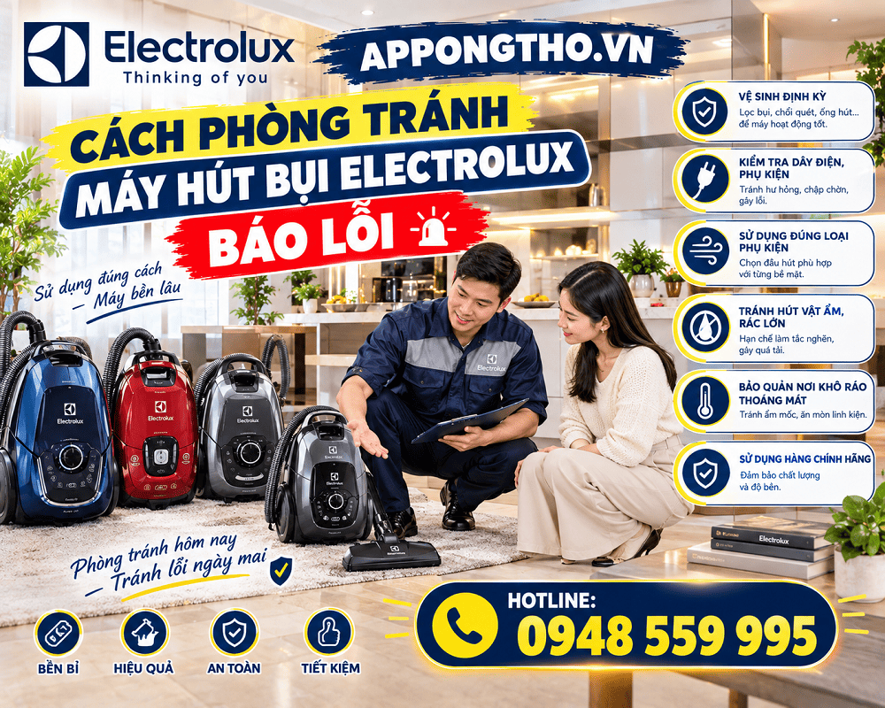 3. Máy hút bụi Electrolux báo lỗi E5 – Lỗi cảm biến lọc