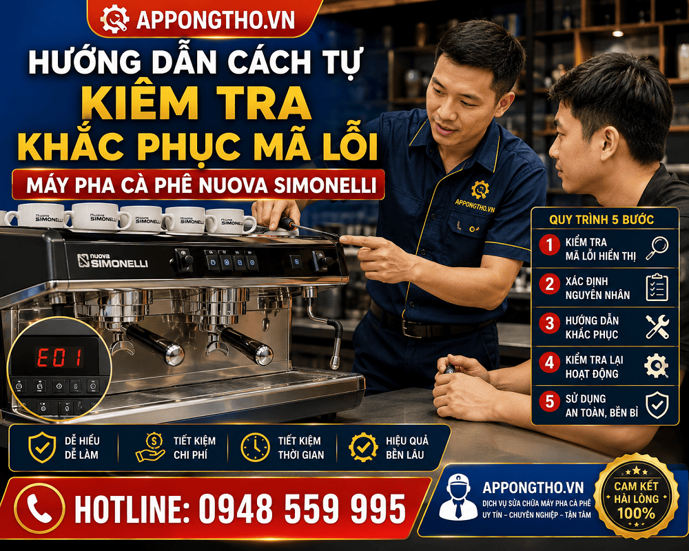 Dịch vụ sửa mã lỗi máy pha cà phê Nuova Simonelli