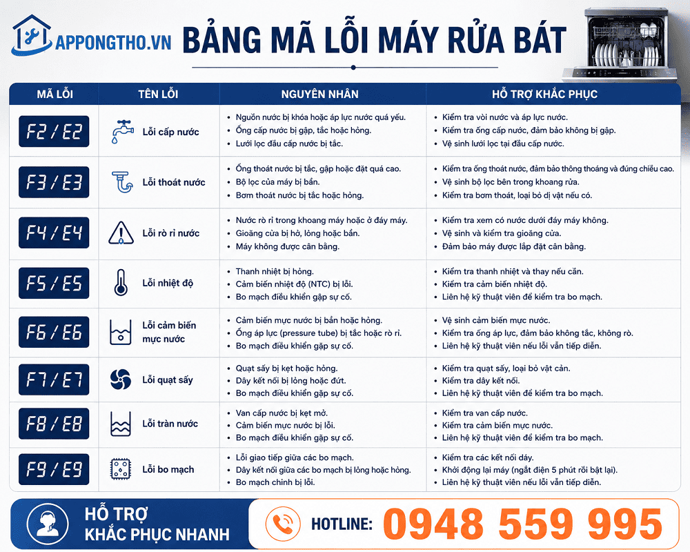 15. Máy rửa bát Bauknecht báo lỗi FF, E4 – Bo mạch