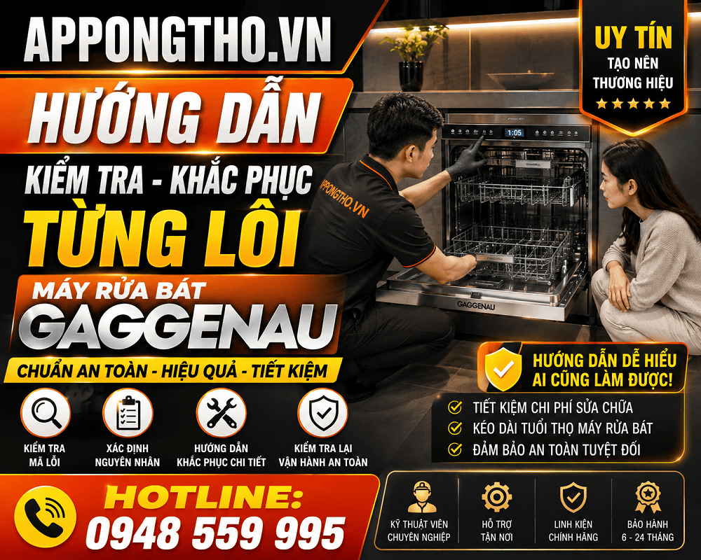 Dịch vụ sửa mã lỗi máy rửa bát Gaggenau