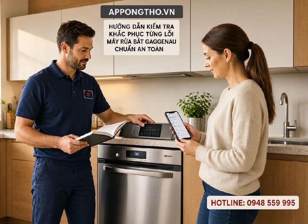 8. Máy rửa bát Gaggenau báo E:11, E:28 – Lỗi cảm biến nhiệt