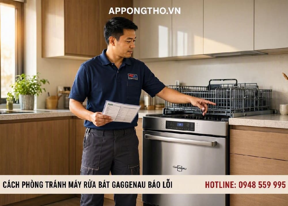 16. Máy rửa bát Gaggenau báo E:22 – Bộ lọc tắc
