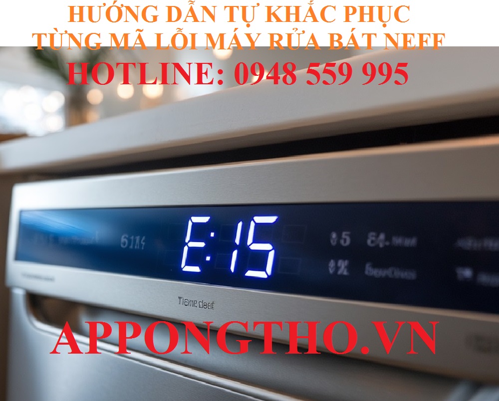 12. Khắc phục rò nước (E15) trên máy rửa bát Neff