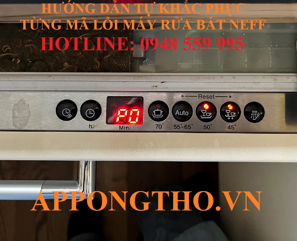 16. Khắc phục lỗi bơm xả (E23, E25) trên máy rửa bát Neff