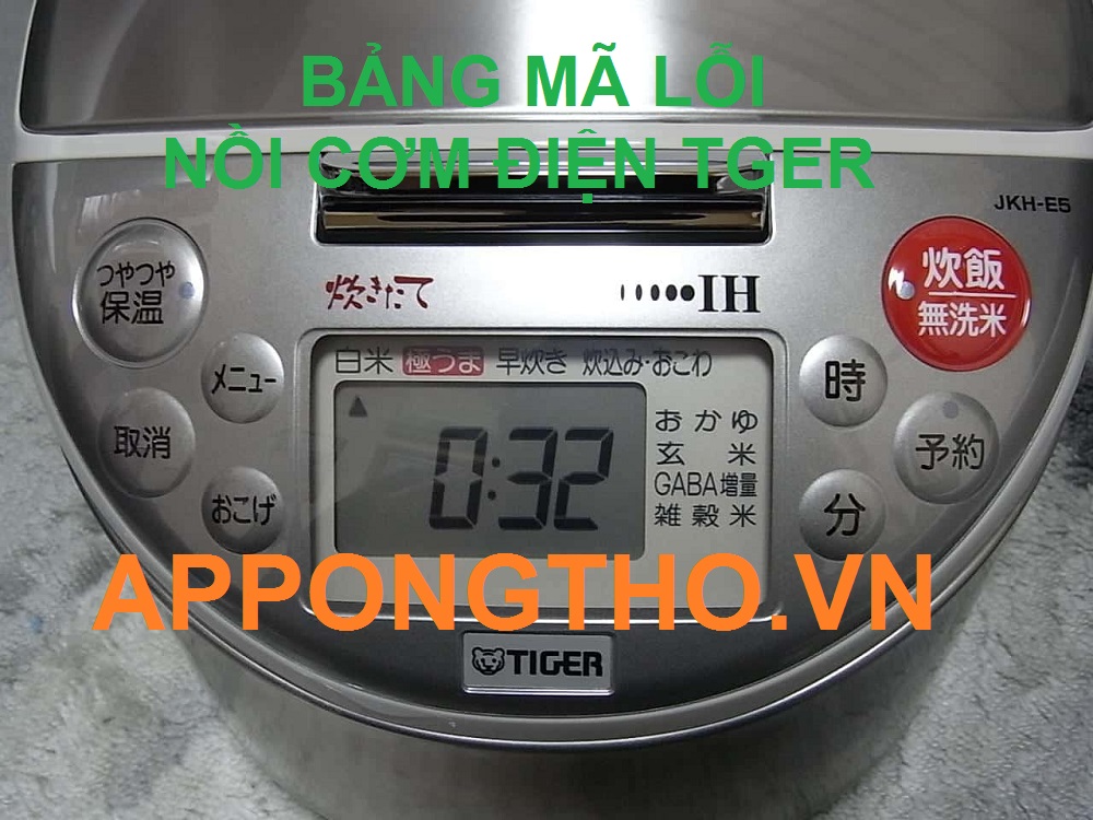 30 Mã lỗi nồi áp suất Tiger.