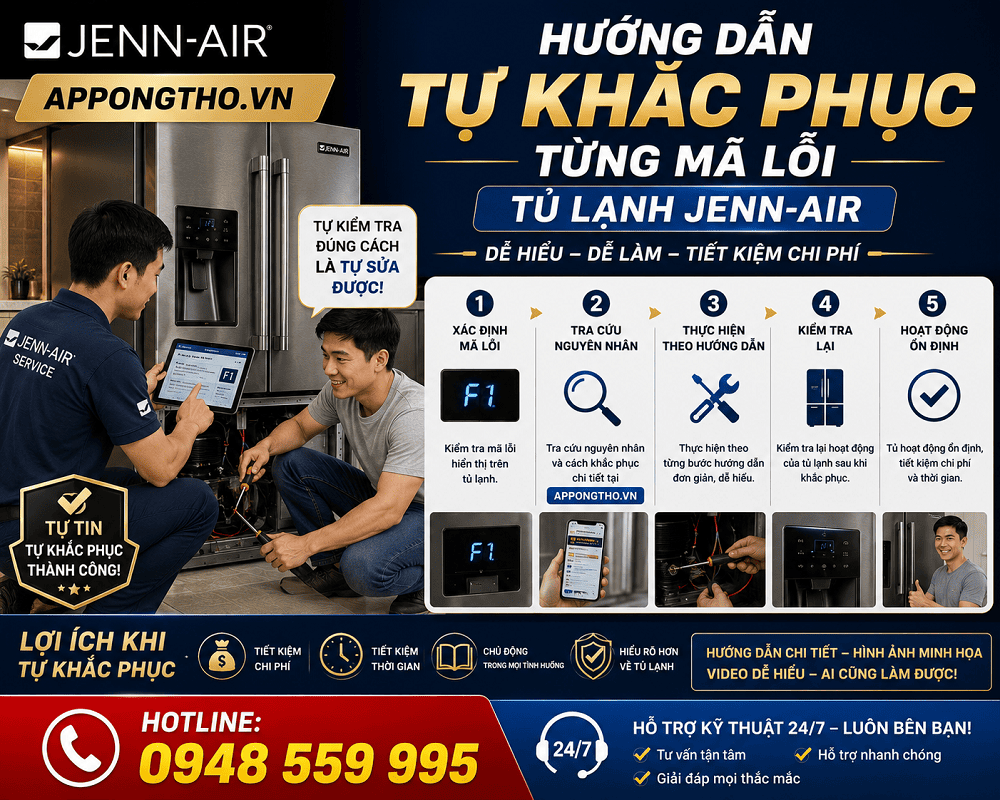 8. Tủ lạnh Jenn-Air báo F8 – Lỗi cảm biến môi trường