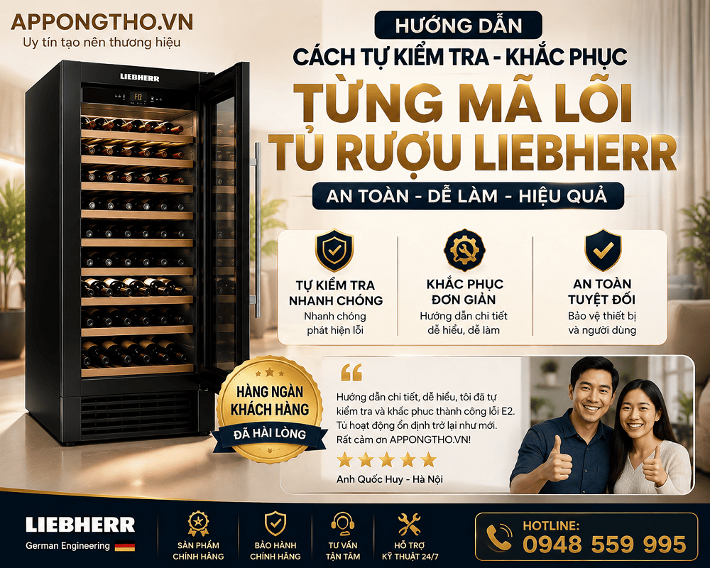 Hướng dẫn tự sửa từng lỗi trên tủ rượu Liebherr