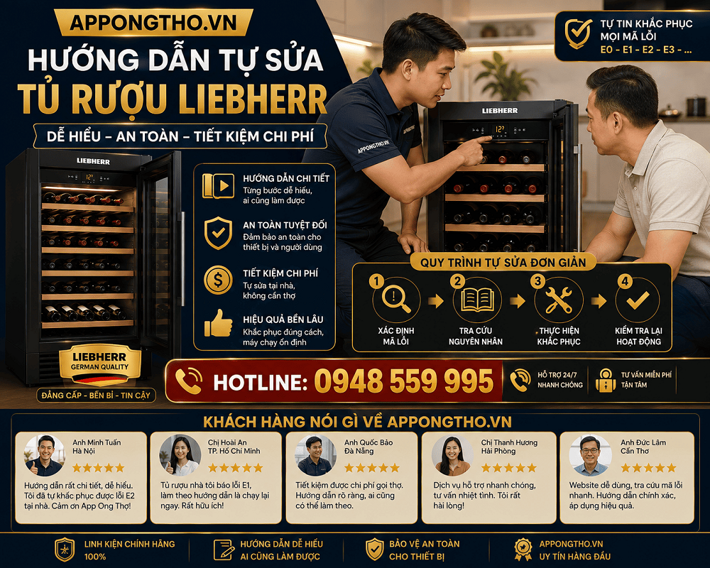 10. Tủ rượu Liebherr báo lỗi AL: Nhiệt độ cao