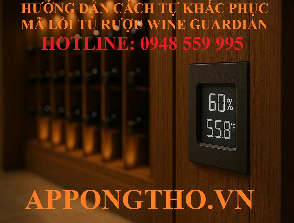 10. Tủ rượu Wine Guardian báo lỗi H2O – Thiếu nước