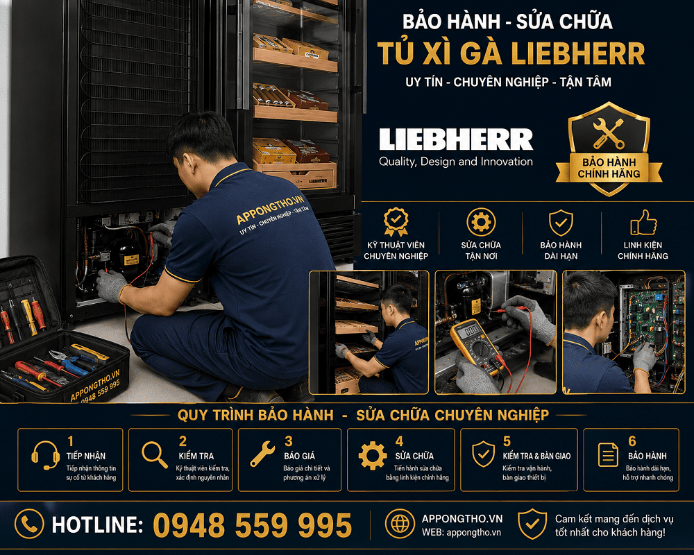 13. Tủ xì gà Liebherr báo lỗi E0 / F0 – Hỏng bo mạch