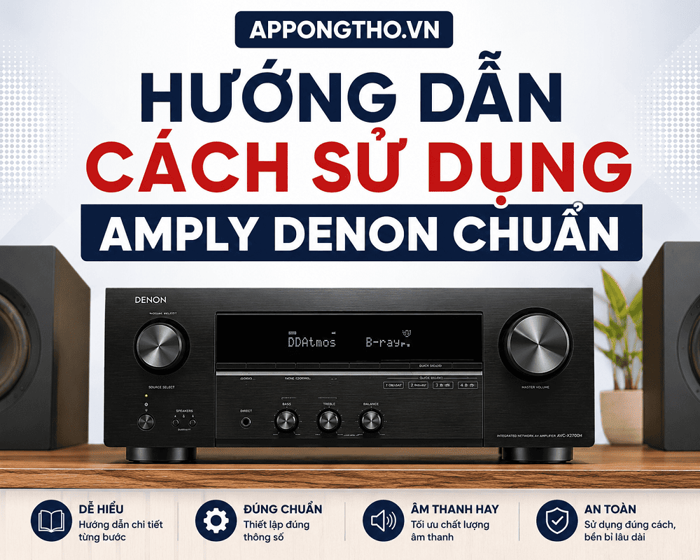 4. Cài đặt BASS (Âm trầm) trên Amply Denon