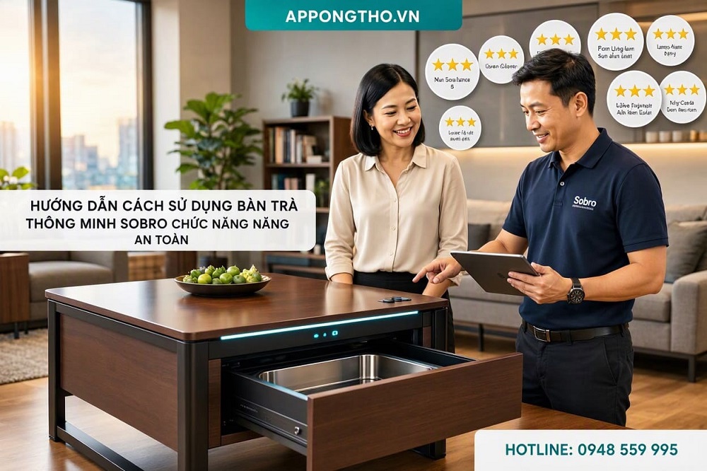 9. Cách Tăng nhiệt độ: Temperature + trên bàn trà Sobro