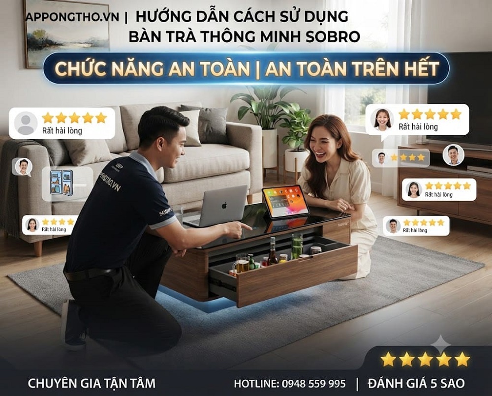 4. Cách Giảm âm lượng: Volume – trên bàn trà Sobro