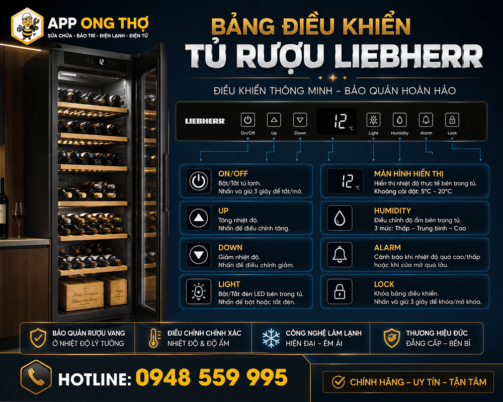 Bảng điều khiển tủ rượu Liebherr