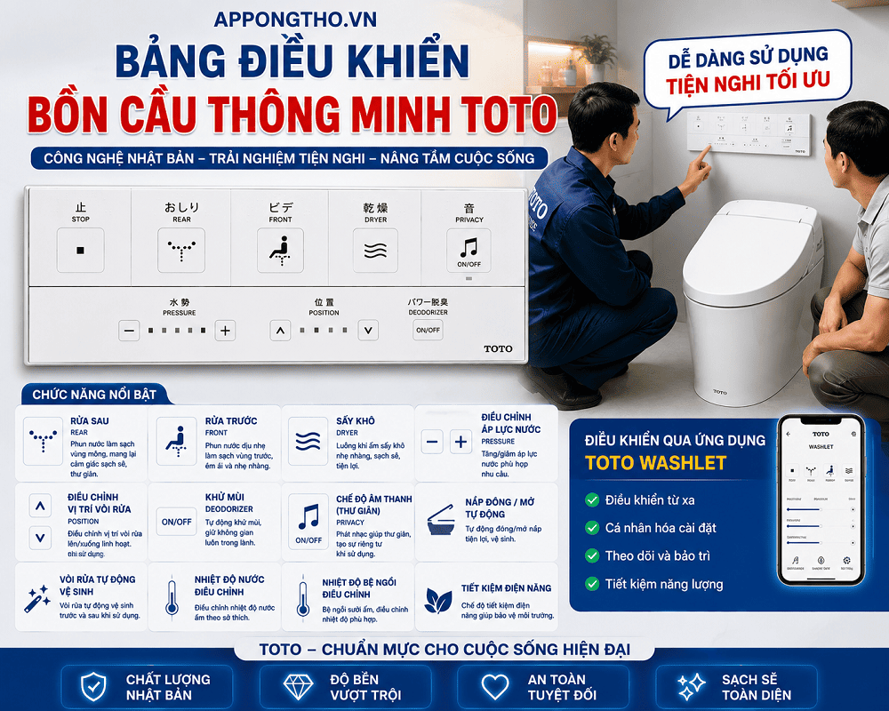 12. Cài đặt Pulsating (Rửa massage) trên bồn cầu thông minh TOTO