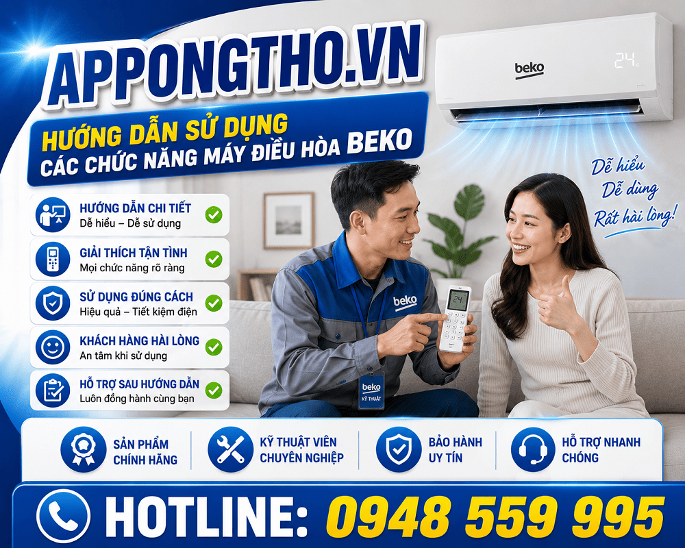 1. Cài đặt Bật/tắt máy – ON/OFF cho điều hòa Beko