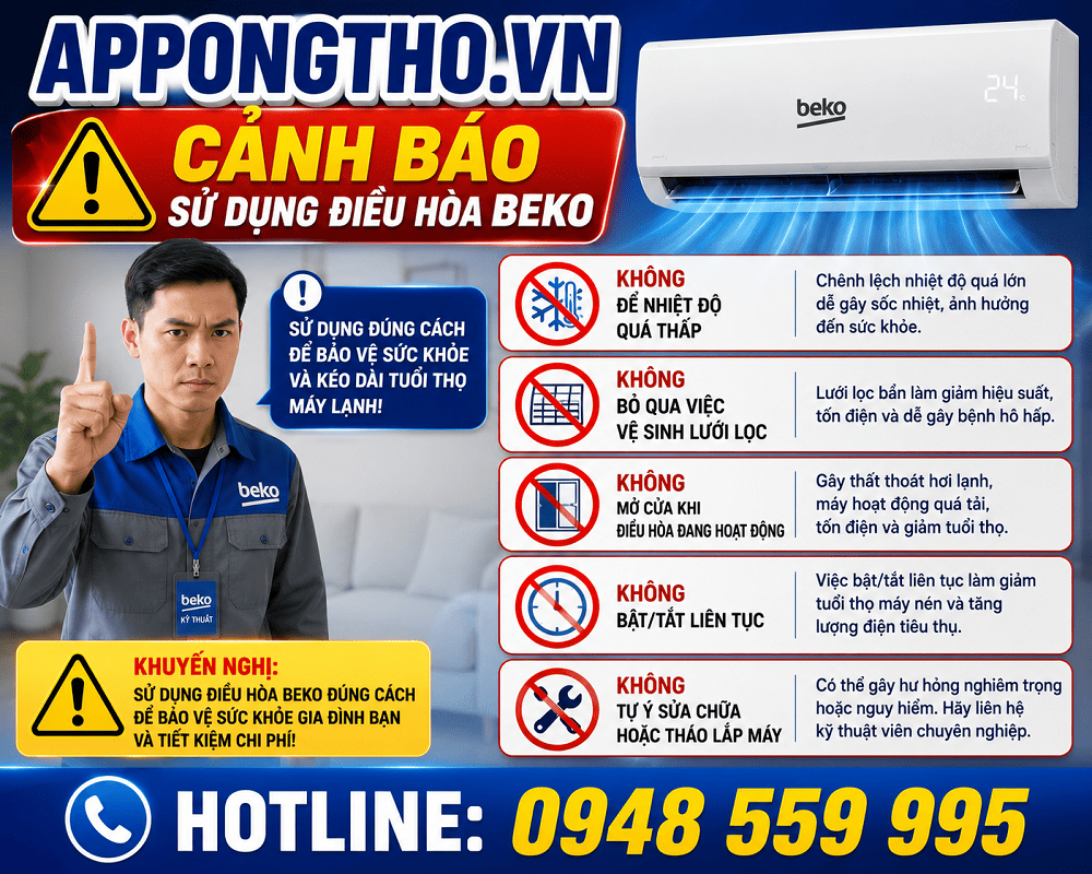 8. Cài đặt chế độ ngủ – SLEEP cho điều hòa Beko