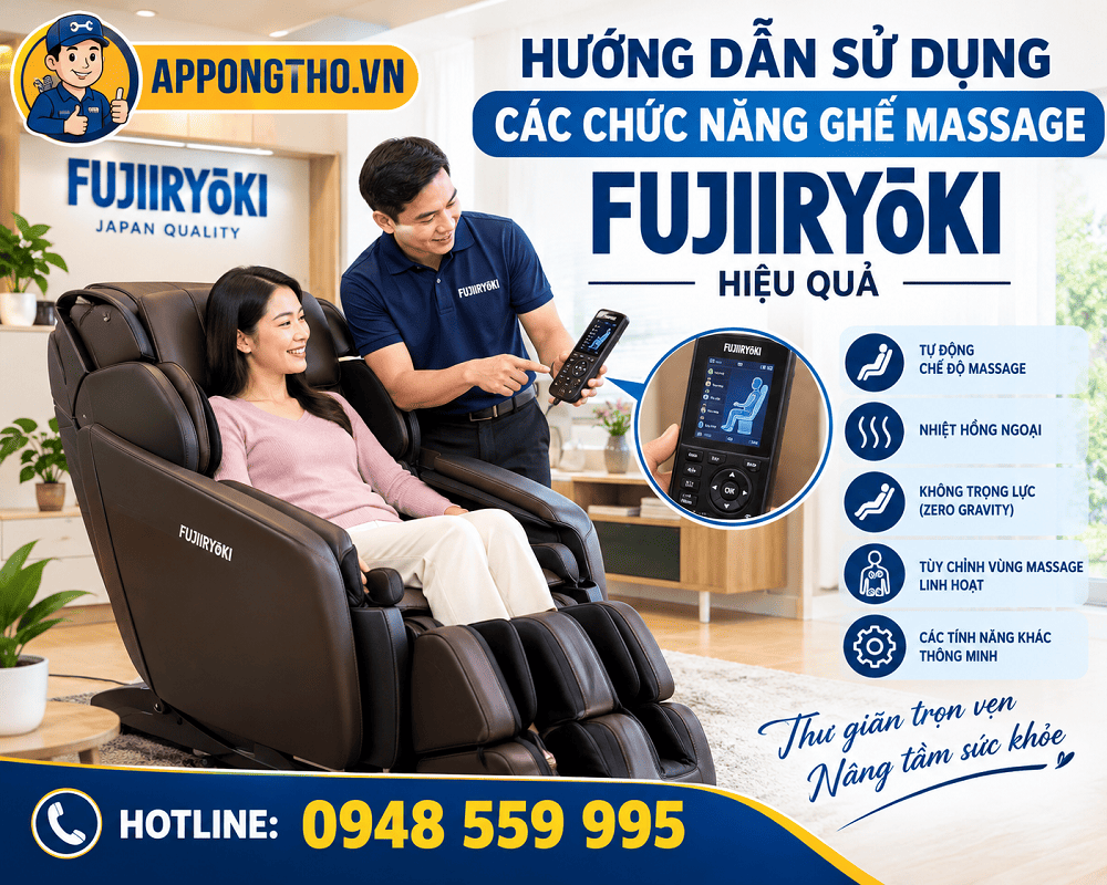 3. Cài đặt ghế Massage Fujiiryoki thủ công