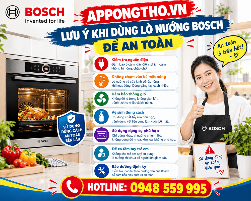 9 Sự cố thường gặp khi sử dụng lò nướng Bosch