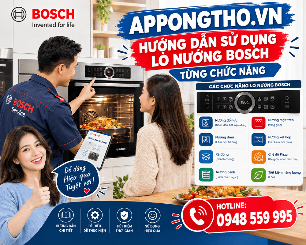 22. Điều chỉnh Giữ ấm (Warm) lò nướng Bosch