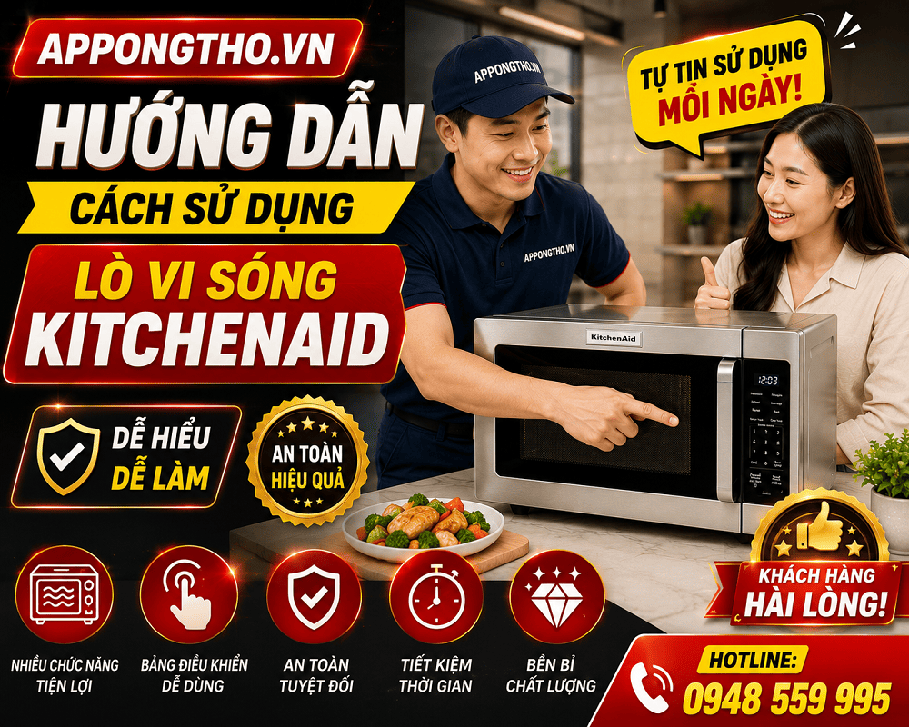 10. Cách hâm đồ uống (BEVERAGE, ☕) trên lò vi sóng KitchenAid