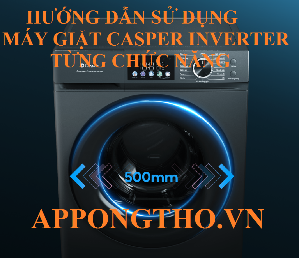 Bảng điều khiển máy giặt Casper Inverter nút, phím, chức năng
