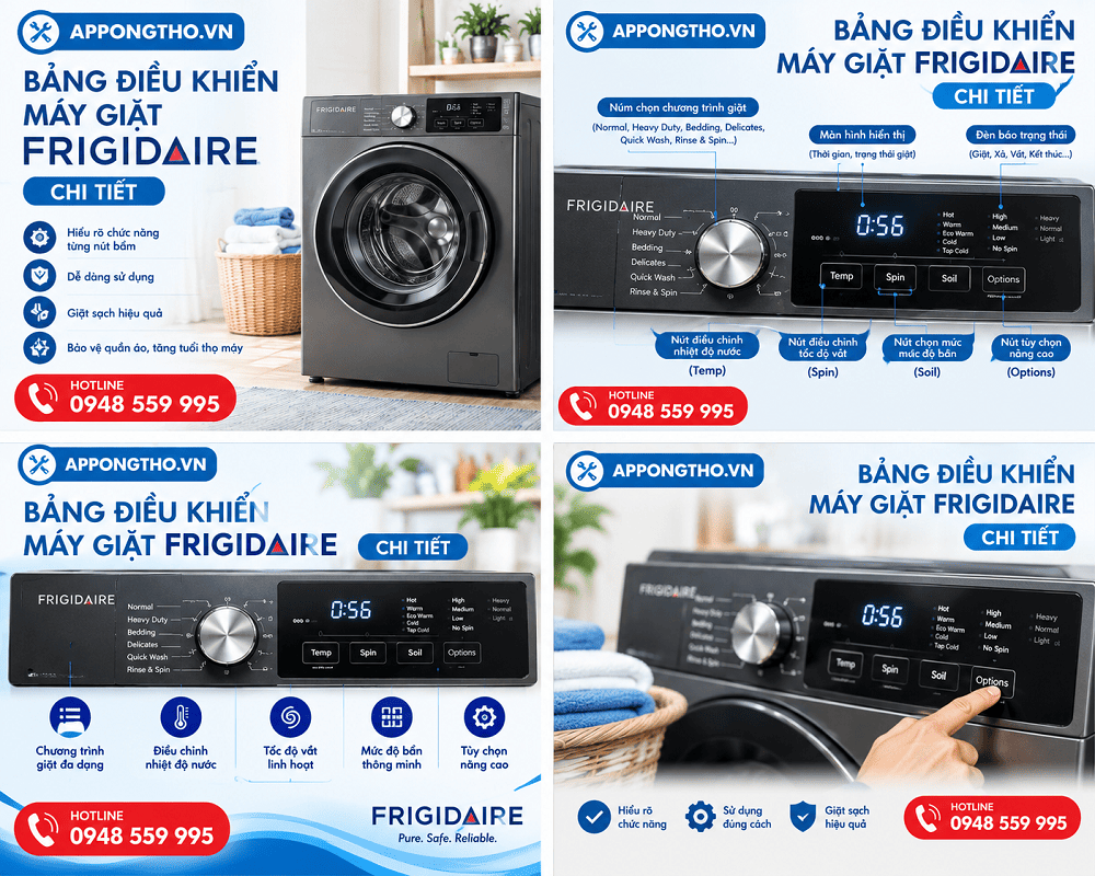 2. Chạy/tạm dừng – START/PAUSE trên máy giặt Frigidaire