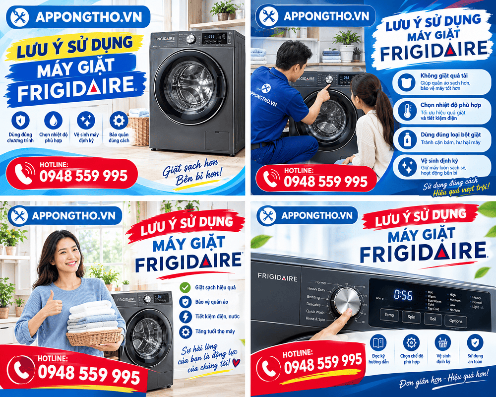 16. Vệ sinh lồng giặt – CLEAN WASHER trên máy giặt Frigidaire