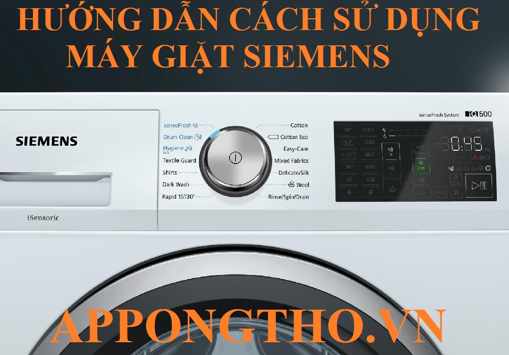 18) Hiển thị tốc độ vắt (Spin) trên máy giặt Siemens