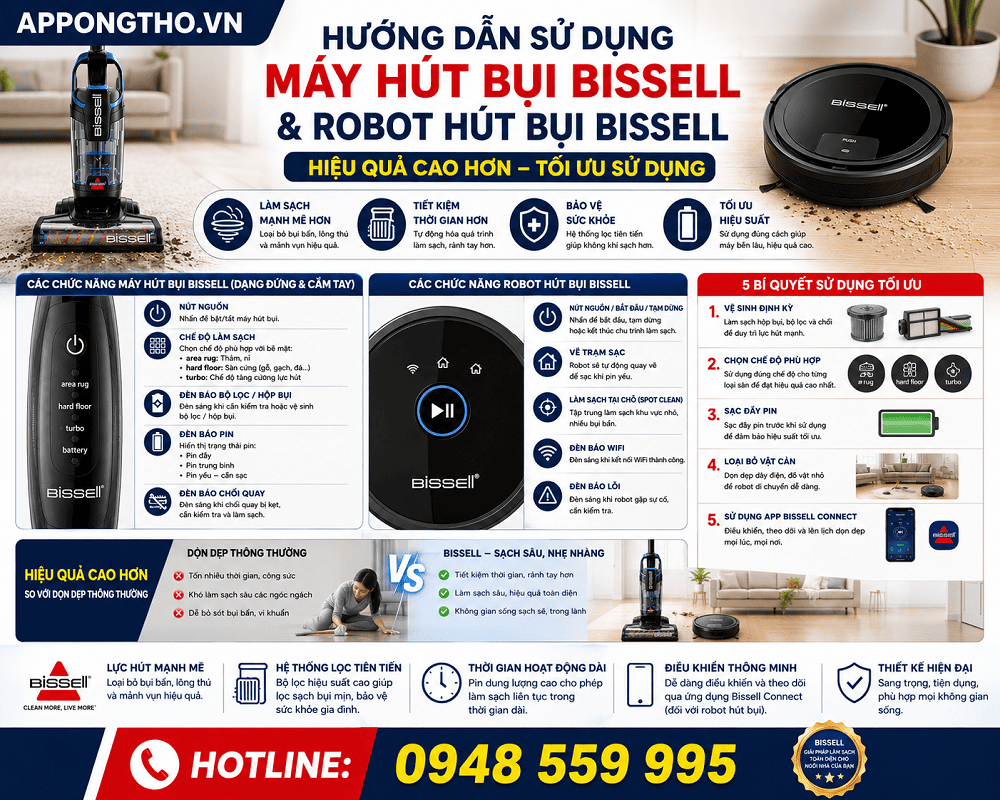 3. Hút khô – Vac máy hút bụi Bissell