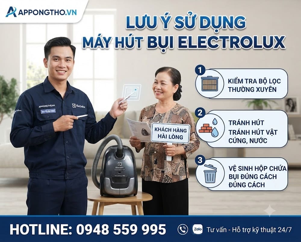 Sử dụng máy hút bụi Electrolux là gì?