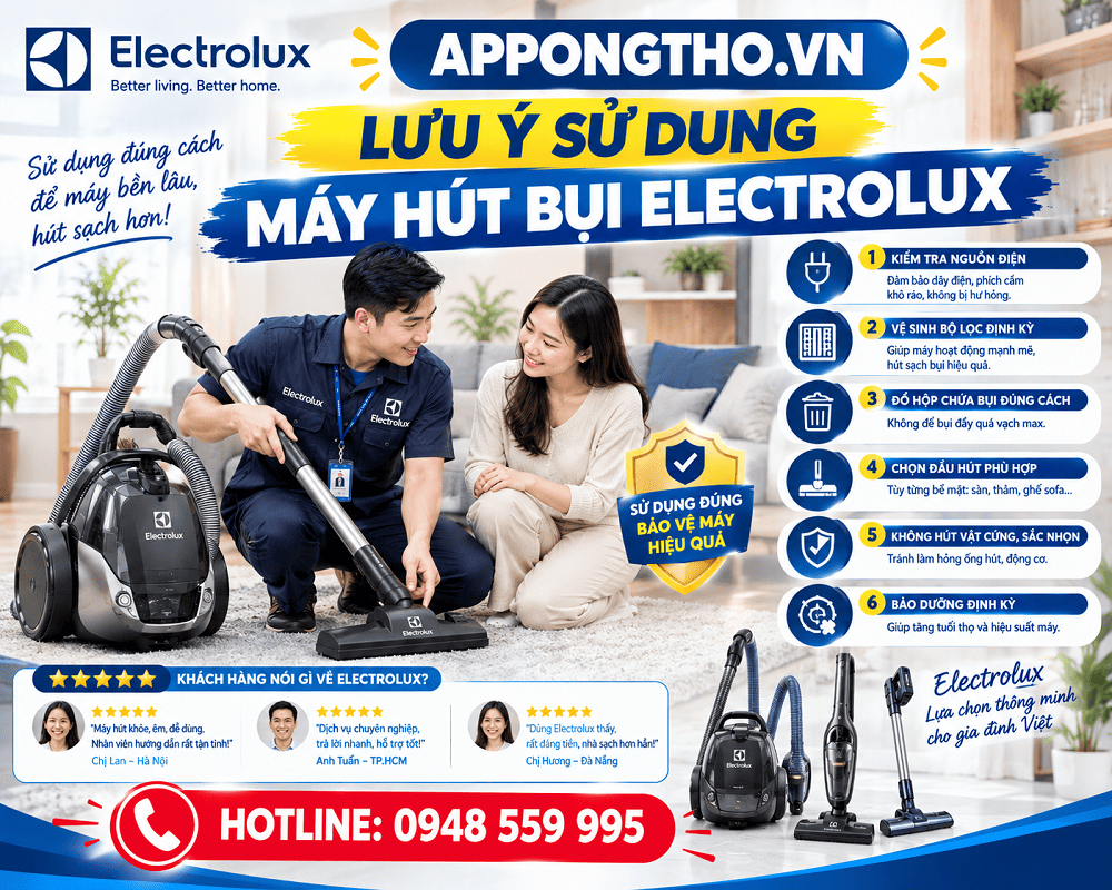 Cách sử dụng máy hút bụi Electrolux từng chức năng