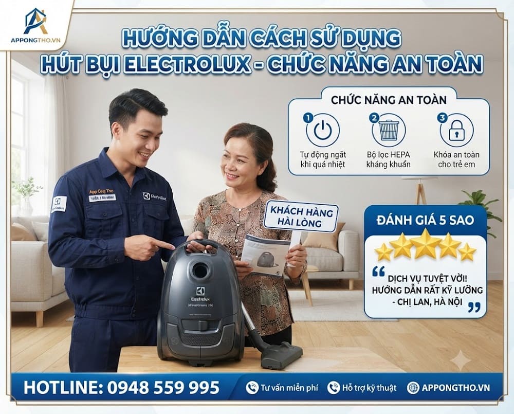 8. Cách chọn bề mặt – Floor/Carpet trên máy hút bụi Electrolux