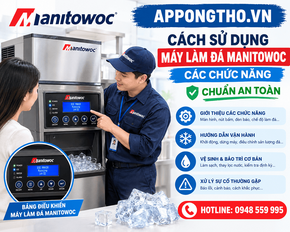 10. Sử dụng ENTER – Xác nhận trên máy làm đá Manitowoc