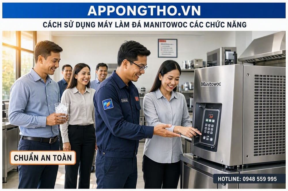 2. Sử dụng CLEAN – Vệ sinh máy trên máy làm đá Manitowoc
