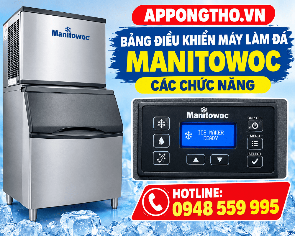 6. Sử dụng MENU – Mở menu trên máy làm đá Manitowoc