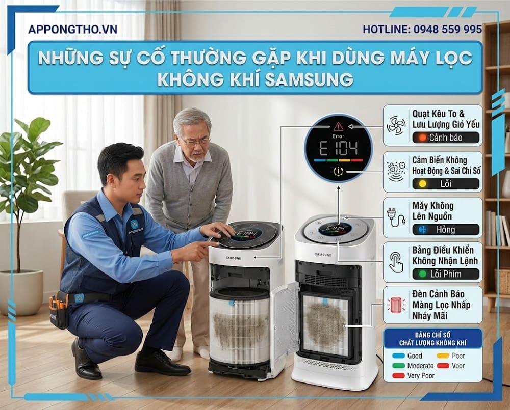 2. Cách chọn chế độ (Mode) trên máy lọc không khí Samsung