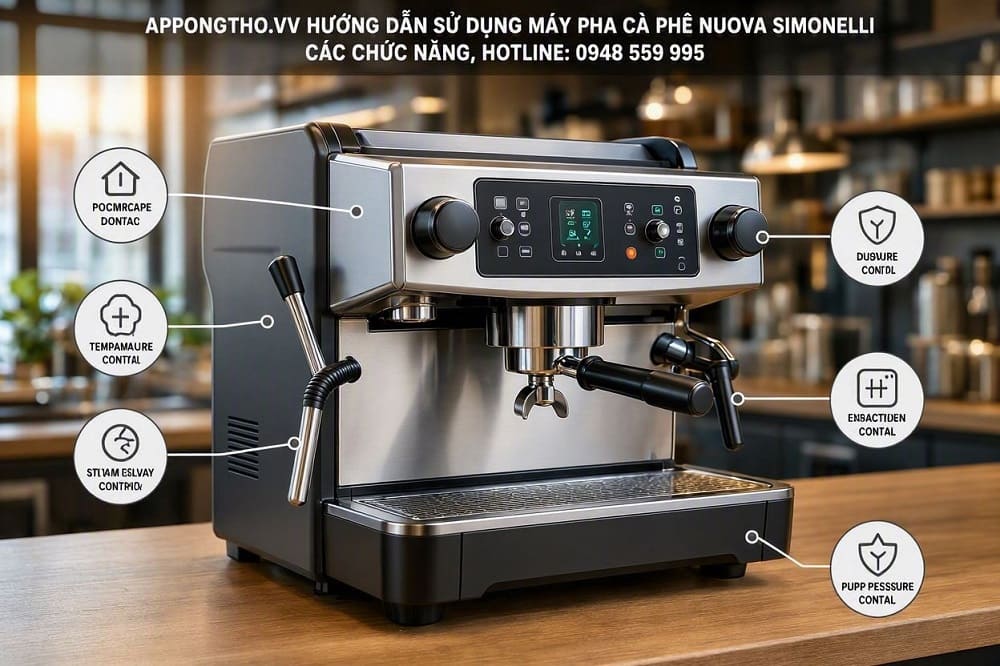 6. Cài đặt Steam – Điều chỉnh hơi nước máy pha cà phê Nuova Simonelli
