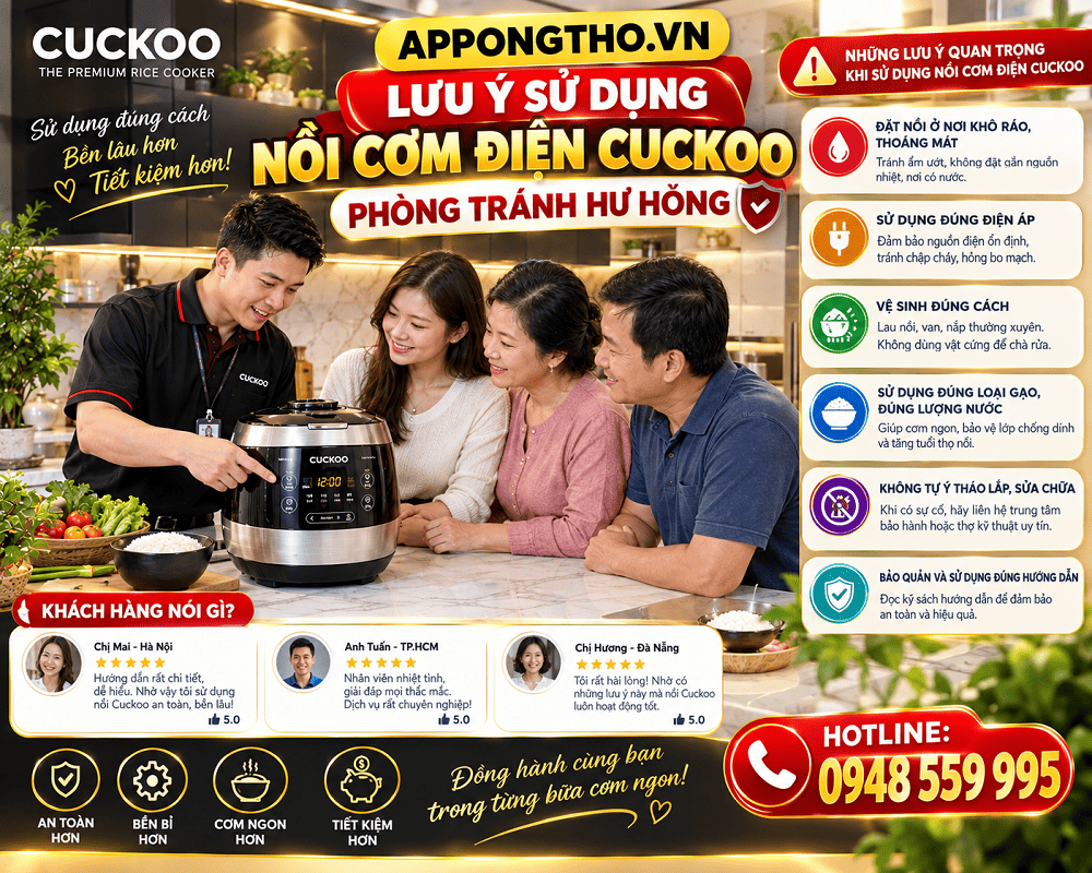 8 Sự cố thường gặp khi dùng nồi cơm điện Cuckoo