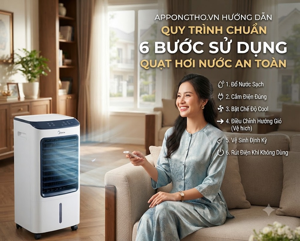Cách Sử Dụng Quạt Hơi Nước Tiện Ích An Toàn Dành Cho Bạn