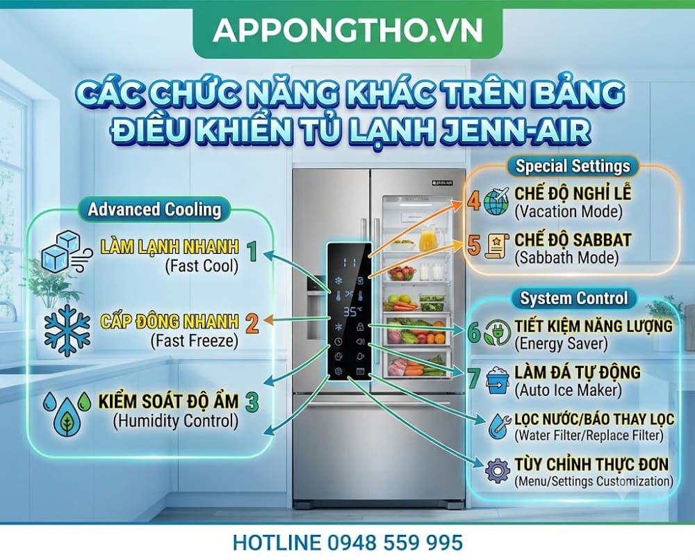 24. Cách Hủy (Cancel) trên tủ lạnh Jenn-Air