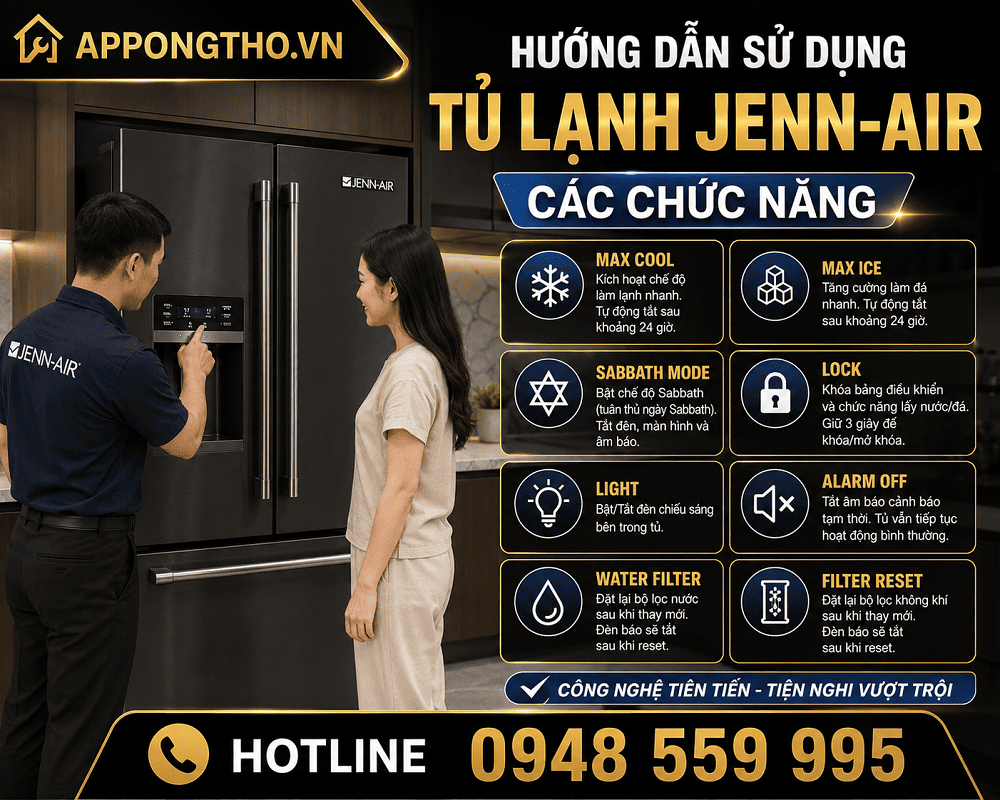 18. Cài đặt chế độ Sabbath (Sabbath) trên tủ lạnh Jenn-Air