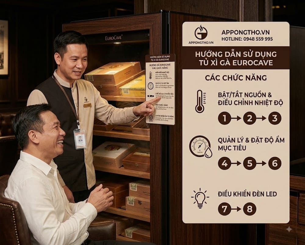 Bảng điều khiển tủ xì gà EuroCave