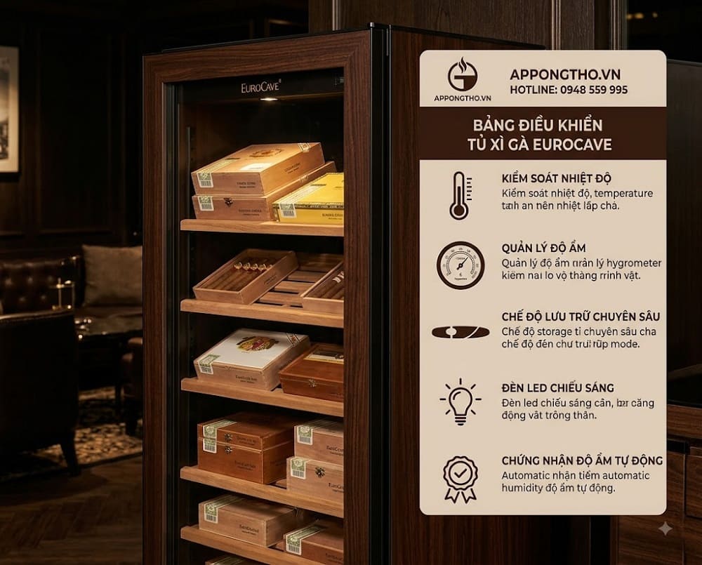 6. Cài đặt Filter – Báo bộ lọc trên tủ xì gà (Cigar) EuroCave