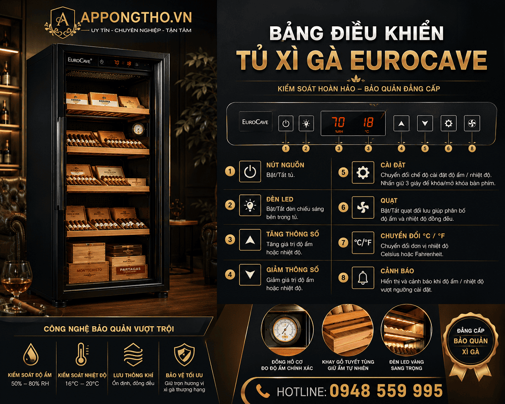2. Cài đặt Door – Báo cửa mở trên tủ Cigar EuroCave