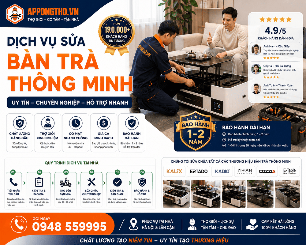 16. Bảo hành bàn trà tại Chương Mỹ - Hà Nội