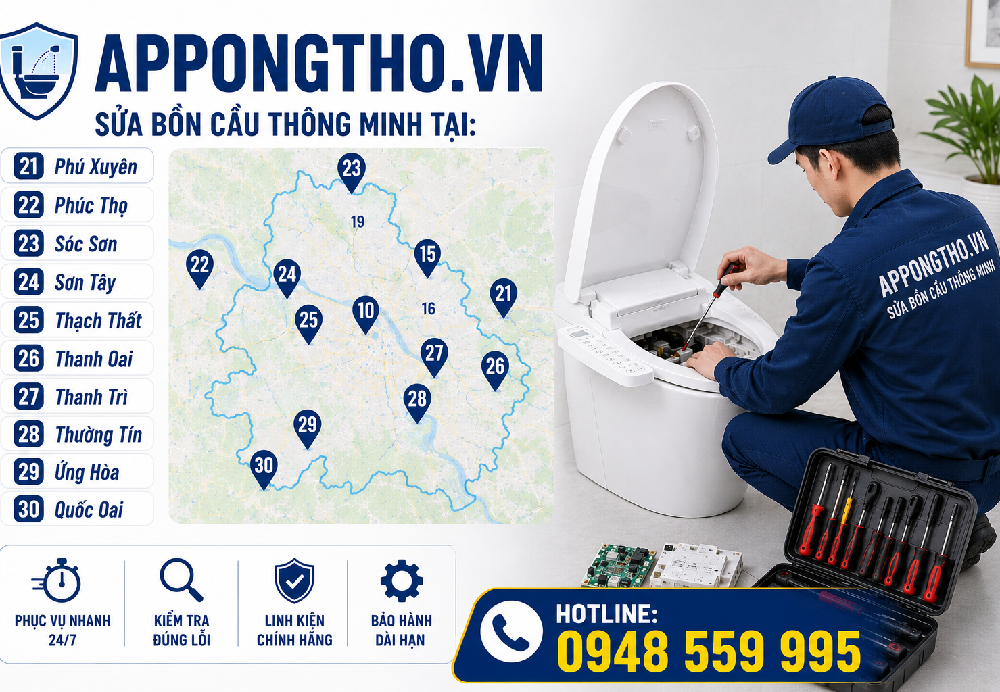 5. Sửa bồn cầu điện tử thông minh tại Tây Hồ - Hà Nội