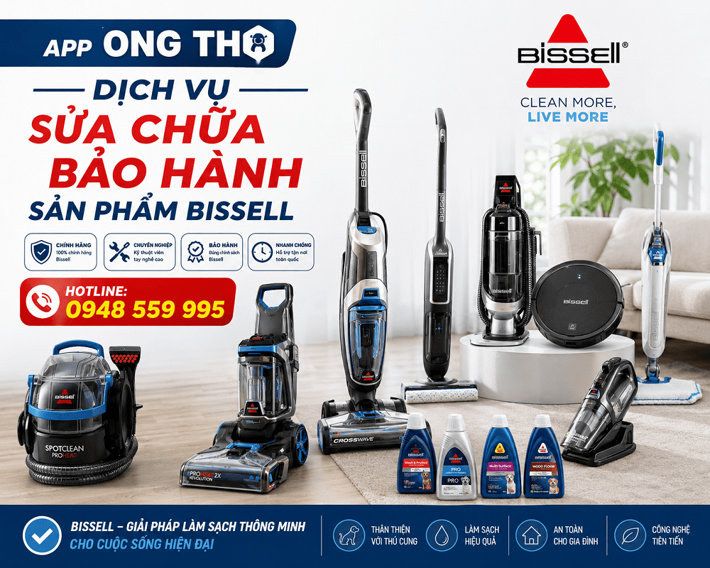 14. Sửa chữa sau bảo hành Bissell tại Gia Lâm - Hà Nội