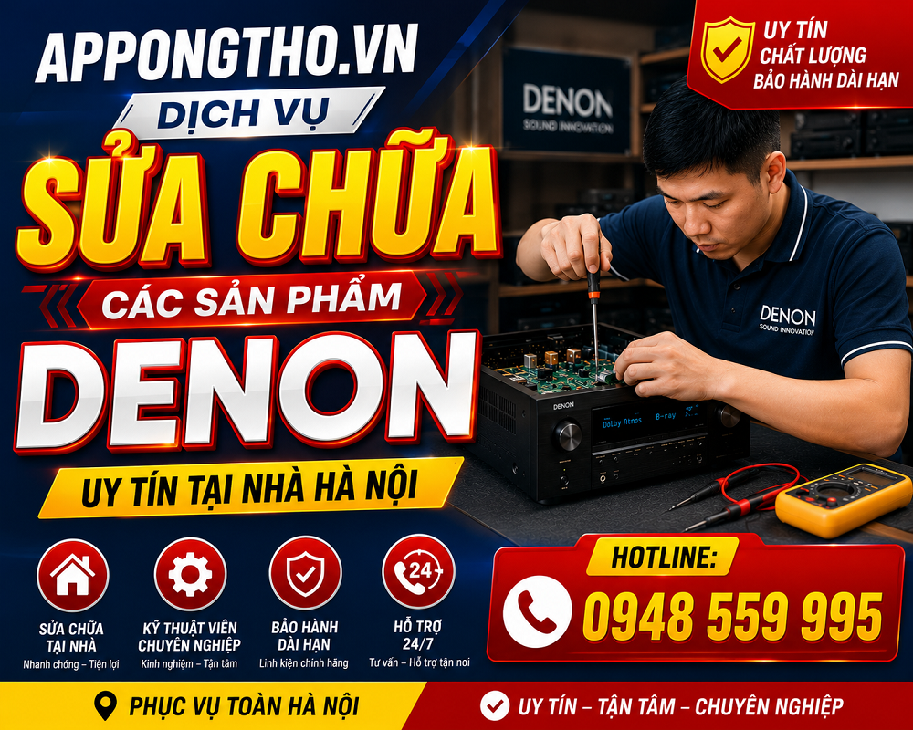 14. Sửa chữa sau bảo hành Denon tại Gia Lâm - Hà Nội